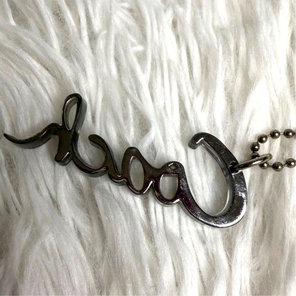 2.5" COACH Gray Script Poppy Fob Bag Charm Hang tag Hangtag - Picture 2 of 3